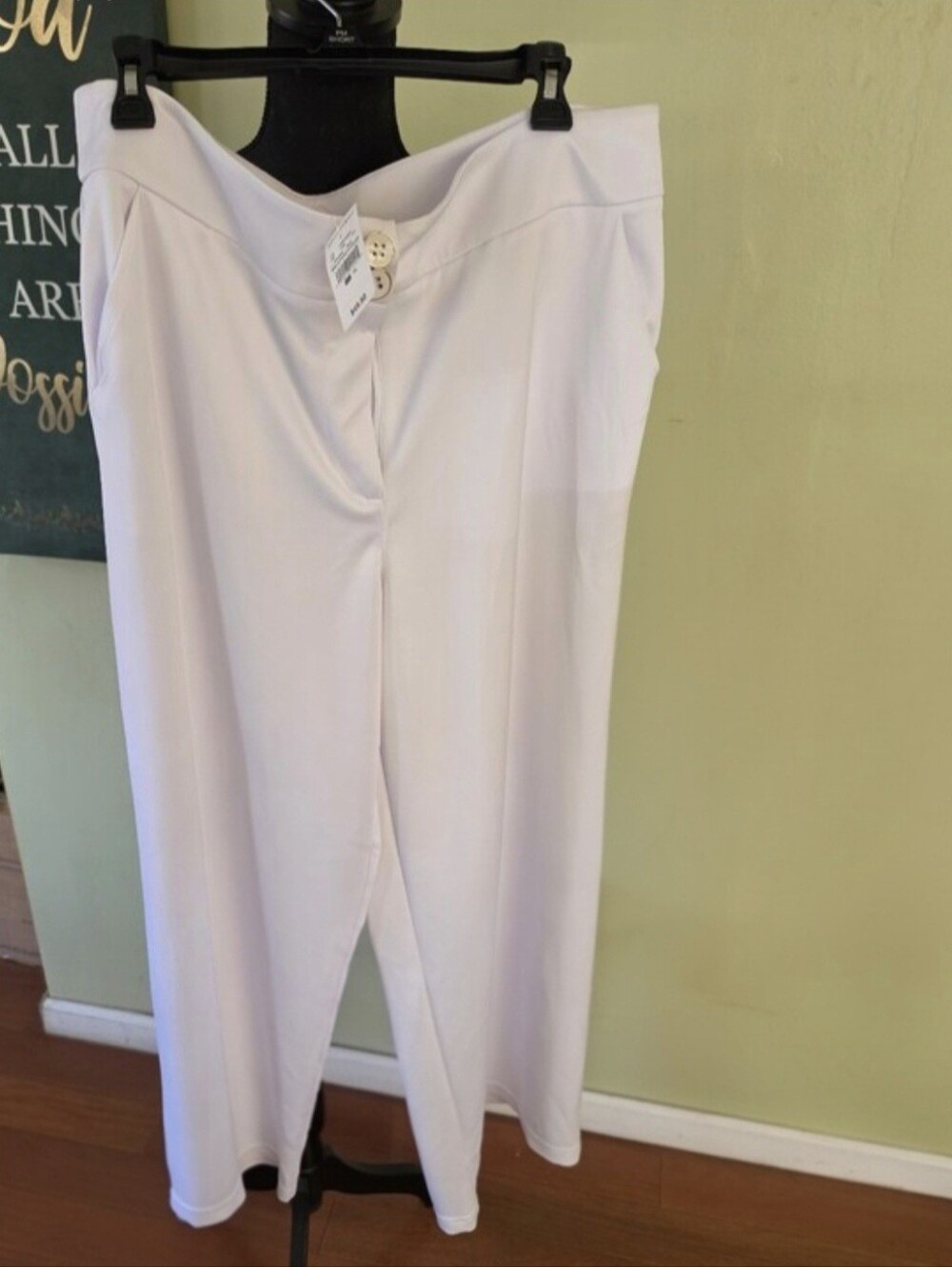 Ashley Stewart White Pleated Cape Pantsuit Size 16 NWT - Picture 5 of 9